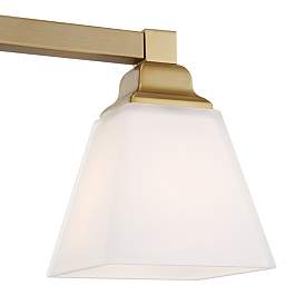 Image3 of Regency Hill Mencino-Opal 28" Wide Warm Brass and Glass Bath Light more views