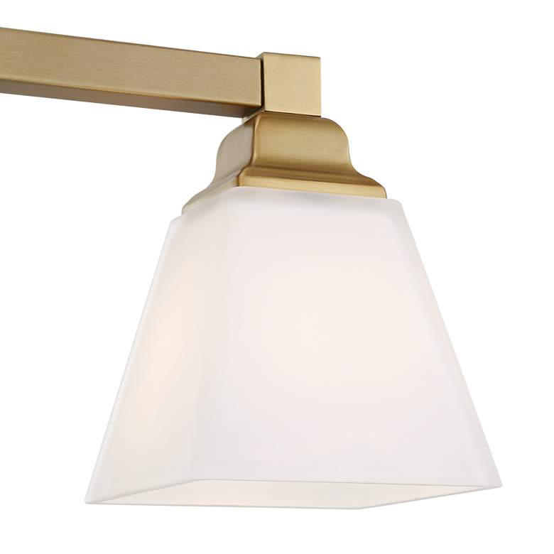 Image 3 Regency Hill Mencino-Opal 28 inch Wide Warm Brass and Glass Bath Light more views