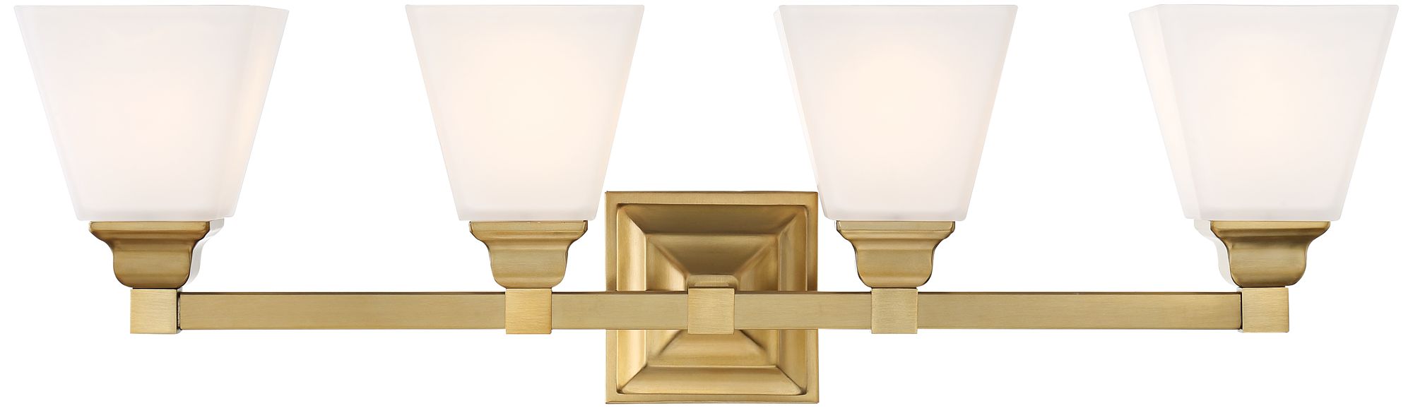 Regency Hill Mencino-Opal 28" Wide Warm Brass and Glass Bath Light