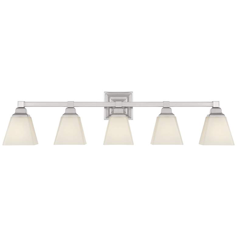 Image 2 Regency Hill Mencino-Opal 35 1/4" Satin Nickel and Glass Bath Light