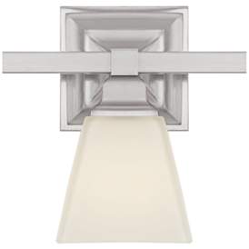 Image3 of Regency Hill Mencino-Opal 35 1/4" Satin Nickel and Glass Bath Light more views