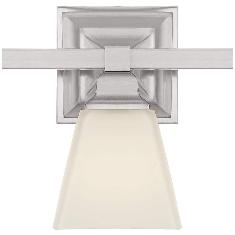 Image 3 Regency Hill Mencino-Opal 35 1/4" Satin Nickel and Glass Bath Light more views