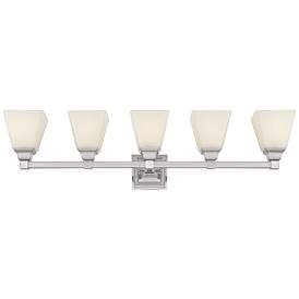 Image4 of Regency Hill Mencino-Opal 35 1/4" Satin Nickel and Glass Bath Light more views