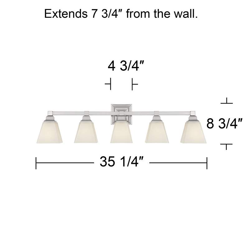 Image 7 Regency Hill Mencino-Opal 35 1/4 inch Satin Nickel and Glass Bath Light more views