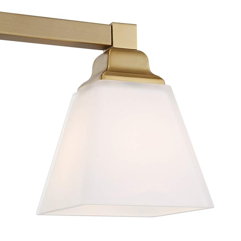 Image 3 Regency Hill Mencino-Opal 35 1/4" Warm Brass and Opal Glass Bath Light more views