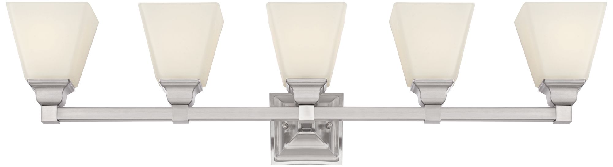 Regency Hill Mencino-Opal 35 1/4" Satin Nickel and Glass Bath Light Image 4
