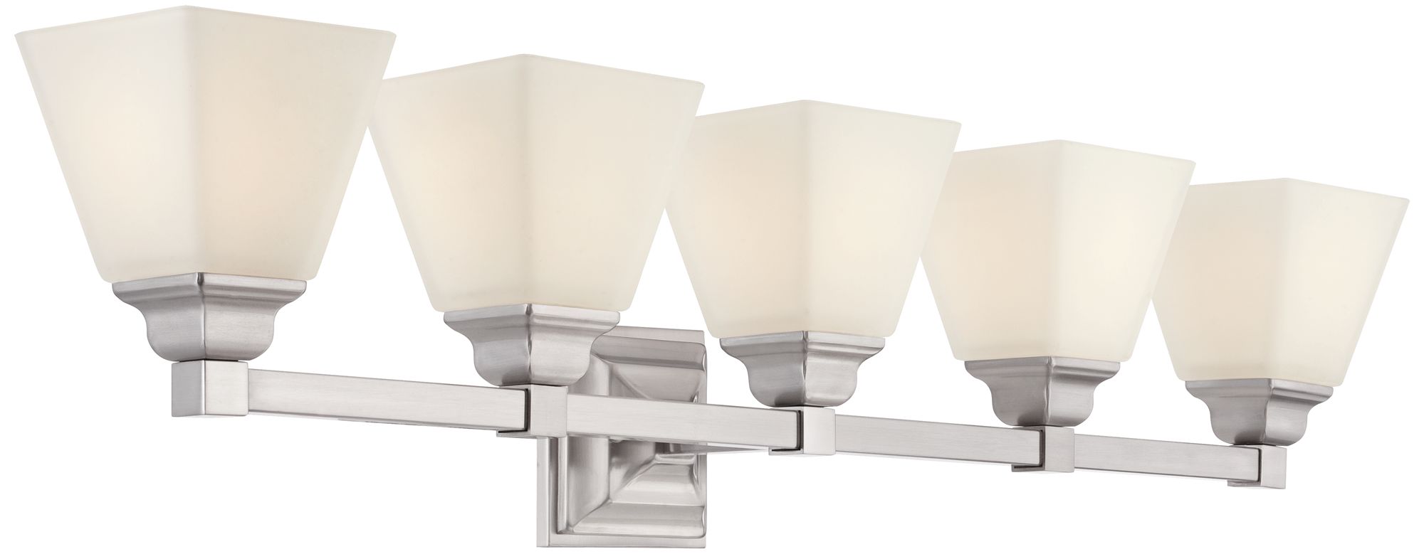 Regency Hill Mencino-Opal 35 1/4" Satin Nickel and Glass Bath Light Image 5