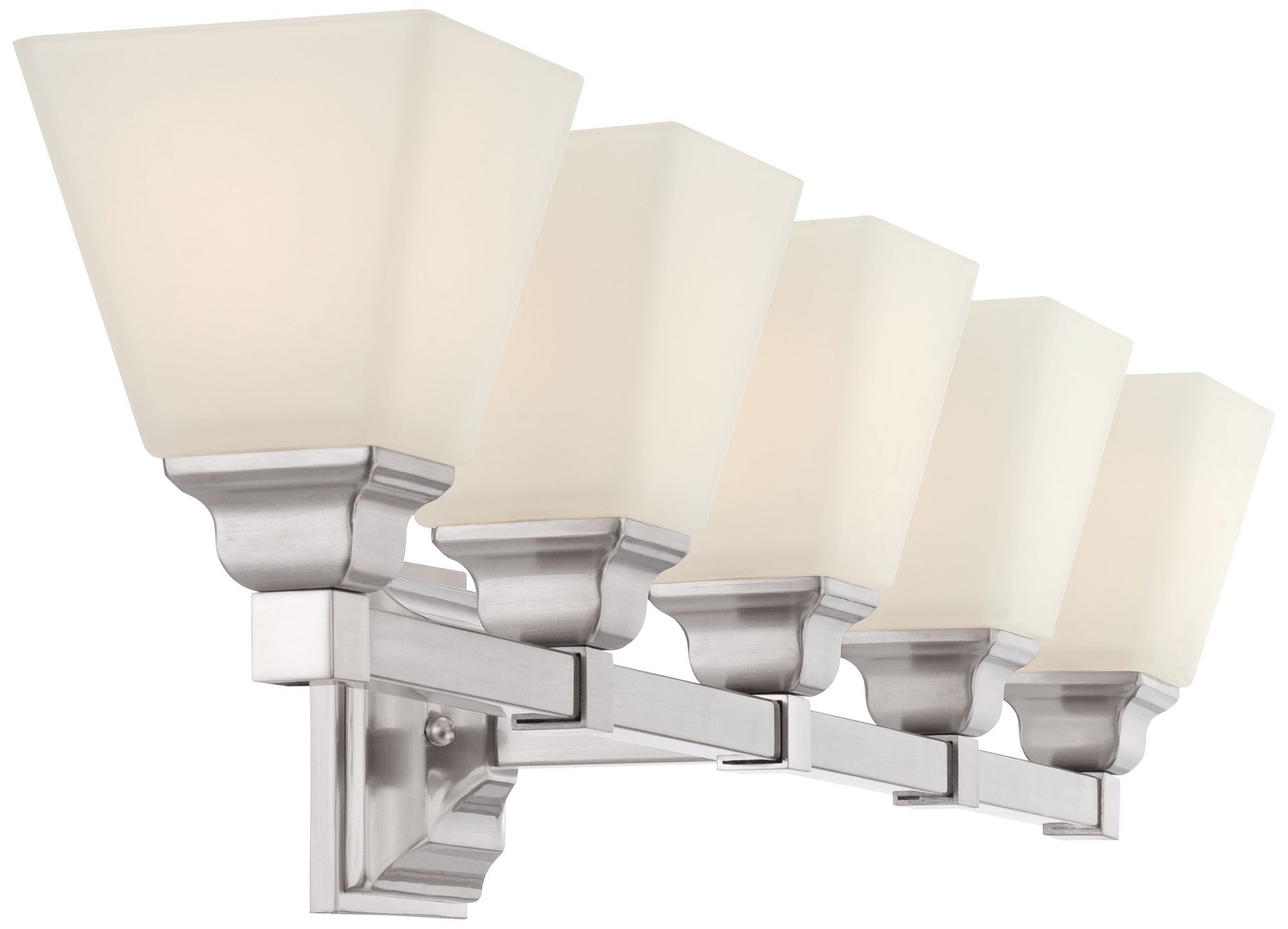 Regency Hill Mencino-Opal 35 1/4" Satin Nickel and Glass Bath Light Image 6