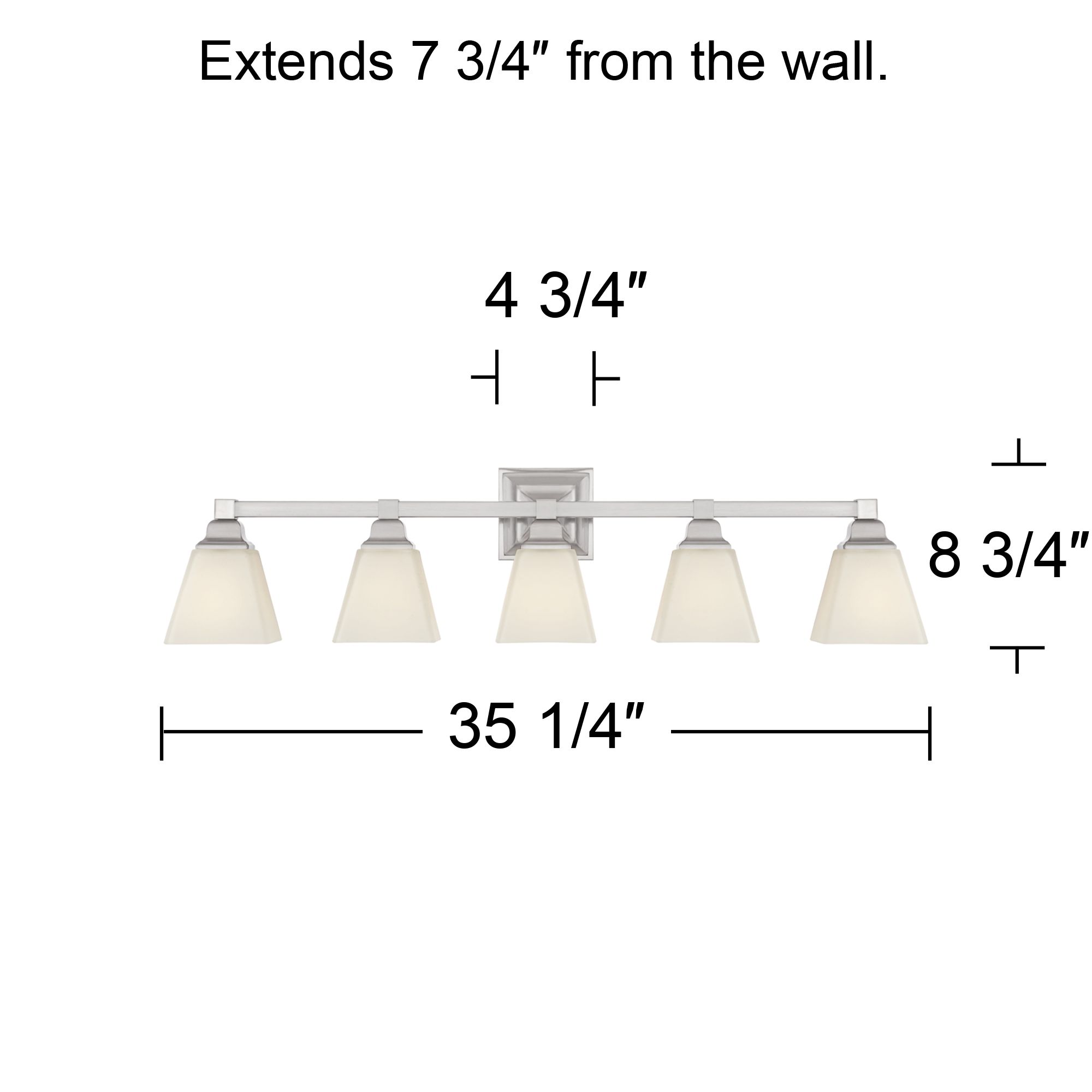 Regency Hill Mencino-Opal 35 1/4" Satin Nickel and Glass Bath Light Image 7