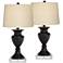 Regency Hill Metal Urn Bronze Table Lamps With 8" Square Risers