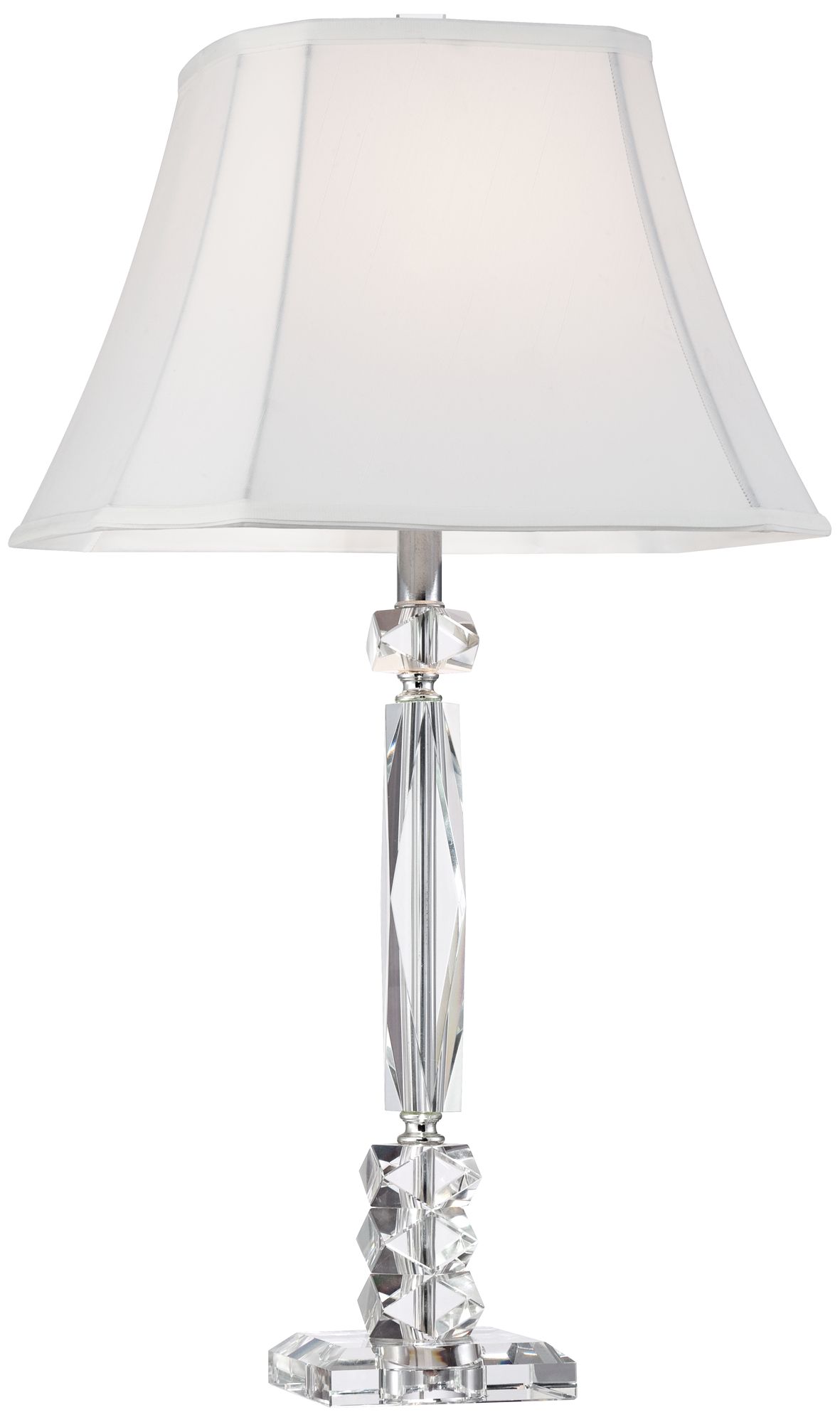 Image 7 Regency Hill Mitzie 25 1/2" Cut Crystal Column Table Lamp Set more views