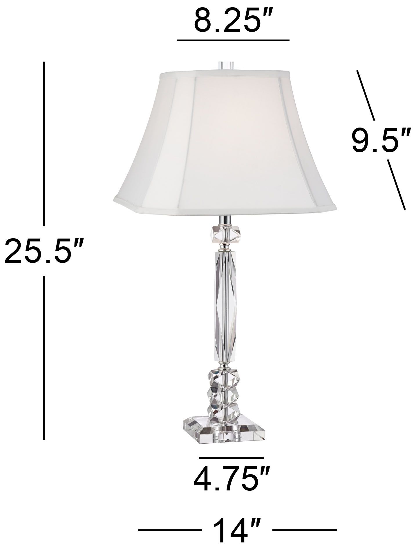 Regency Hill Mitzie 25 1/2" Cut Crystal Column Table Lamp Set