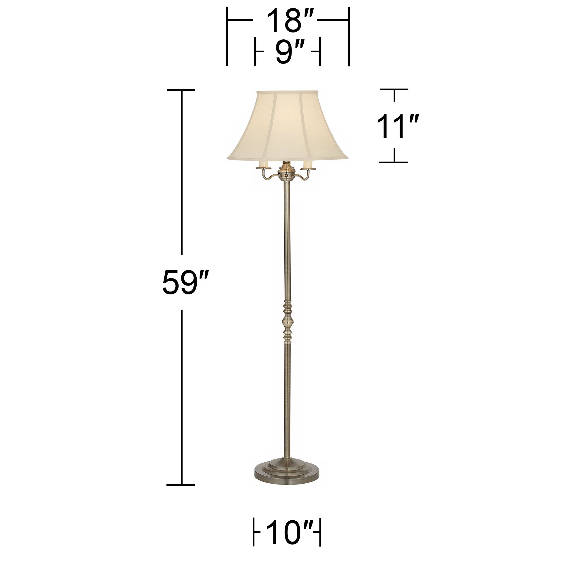 Regency Hill Montebello 4-Light Brass Traditional Floor Lamps Set of 2