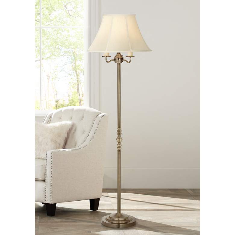 Image 1 Regency Hill Montebello 59 inch Brass 4-Light Traditional Floor Lamp