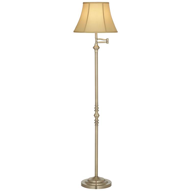 Image 2 Regency Hill Montebello 60 inch Traditional Brass Swing Arm Floor Lamp