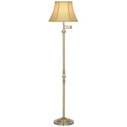 Regency Hill Montebello 60&quot; Traditional Brass Swing Arm Floor Lamp
