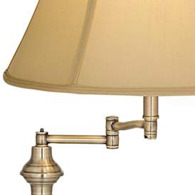 Image3 of Regency Hill Montebello 60" Traditional Brass Swing Arm Floor Lamp more views