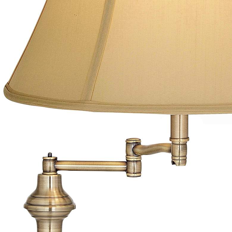 Image 3 Regency Hill Montebello 60" Traditional Brass Swing Arm Floor Lamp more views