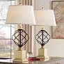 Regency Hill Montecito 31 1/2" Gold Black Cage Table Lamps Set of 2