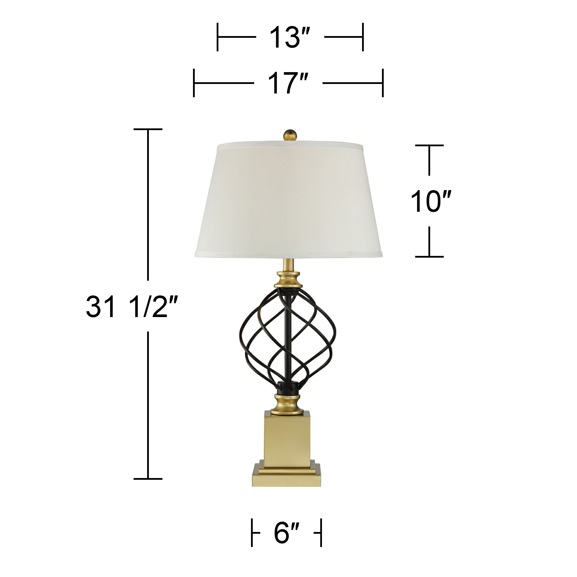 Regency Hill Montecito 31 1/2" Gold Black Cage Table Lamps Set of 2 in scene