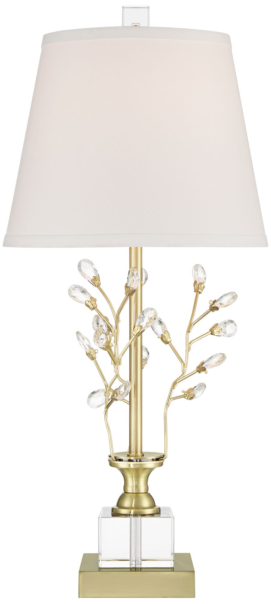 Watch A Video About the Vienna Full Spectrum Moritz Gold Branch and Crystal Table Lamp