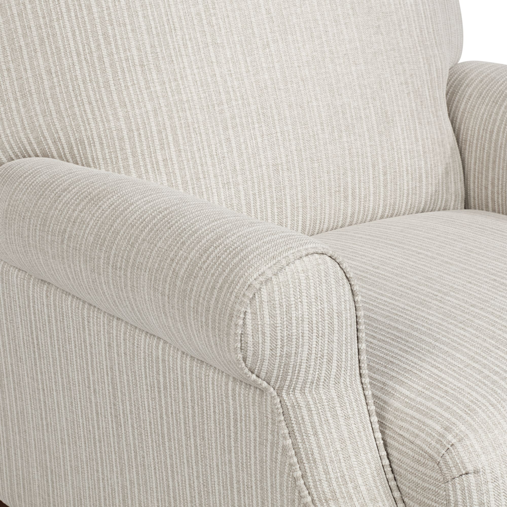 Image 5 Regency Hill Morris Off-White with Gray Pinstripe 3-Way Recliner more views