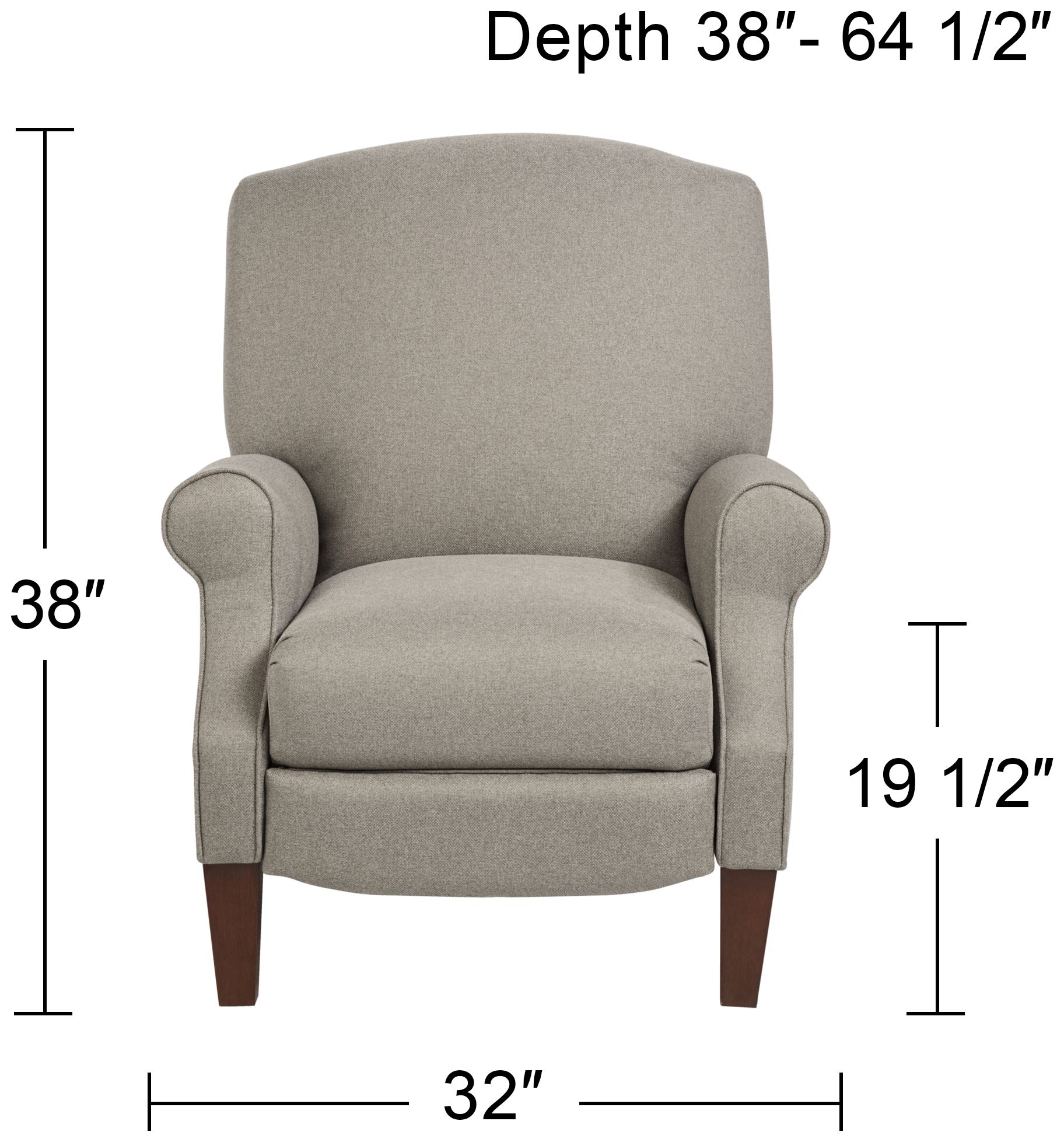 Regency Hill Morris Storm Gray 3-Way Push-Through Recliner