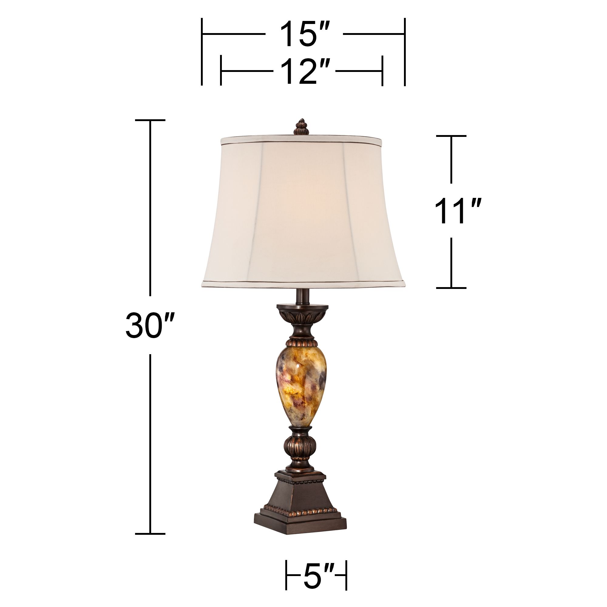 Regency Hill Mulholland 30" Marble Finish Traditional Table Lamp in scene
