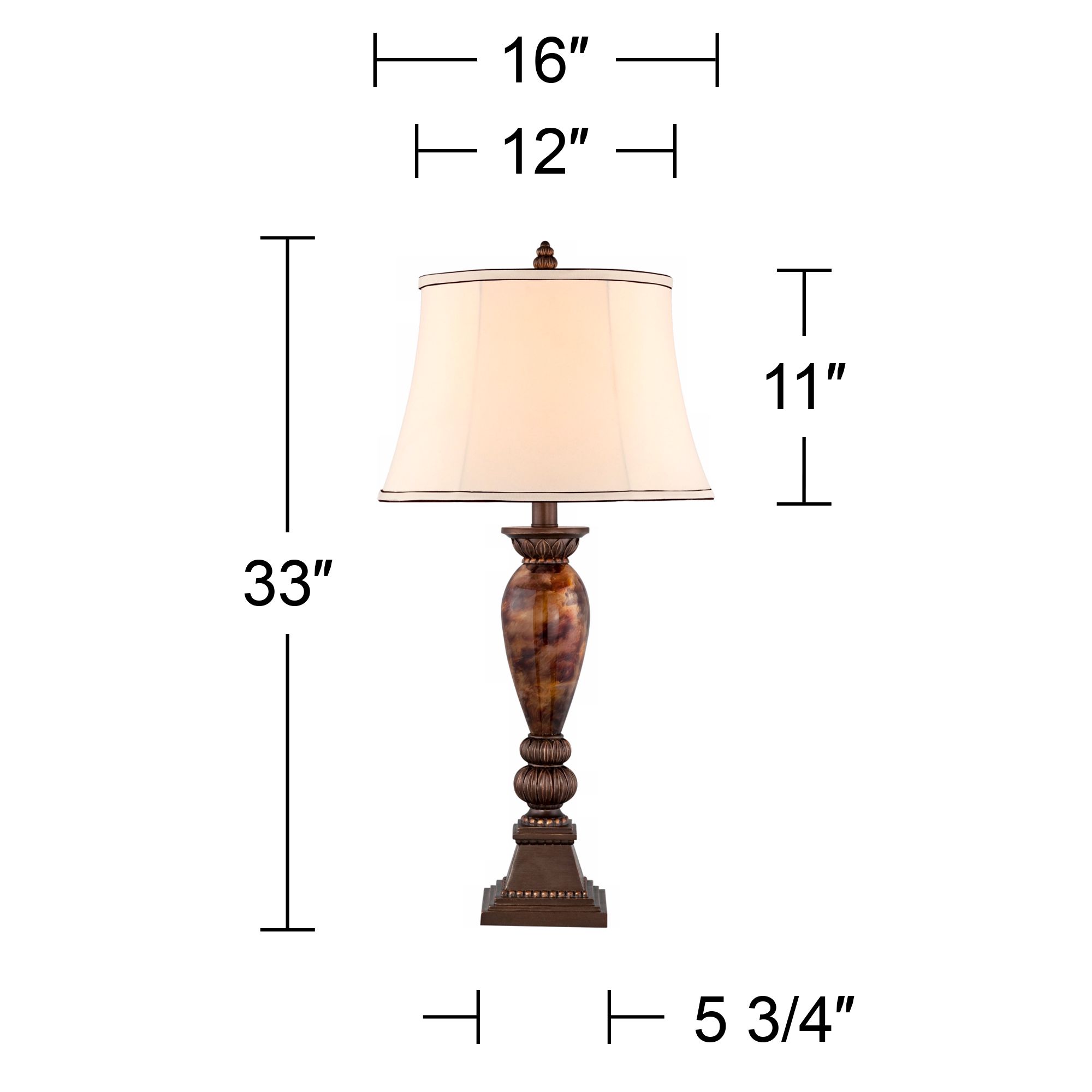 Image 5 Regency Hill Mulholland 33" High Marbleized Finish Table Lamp more views