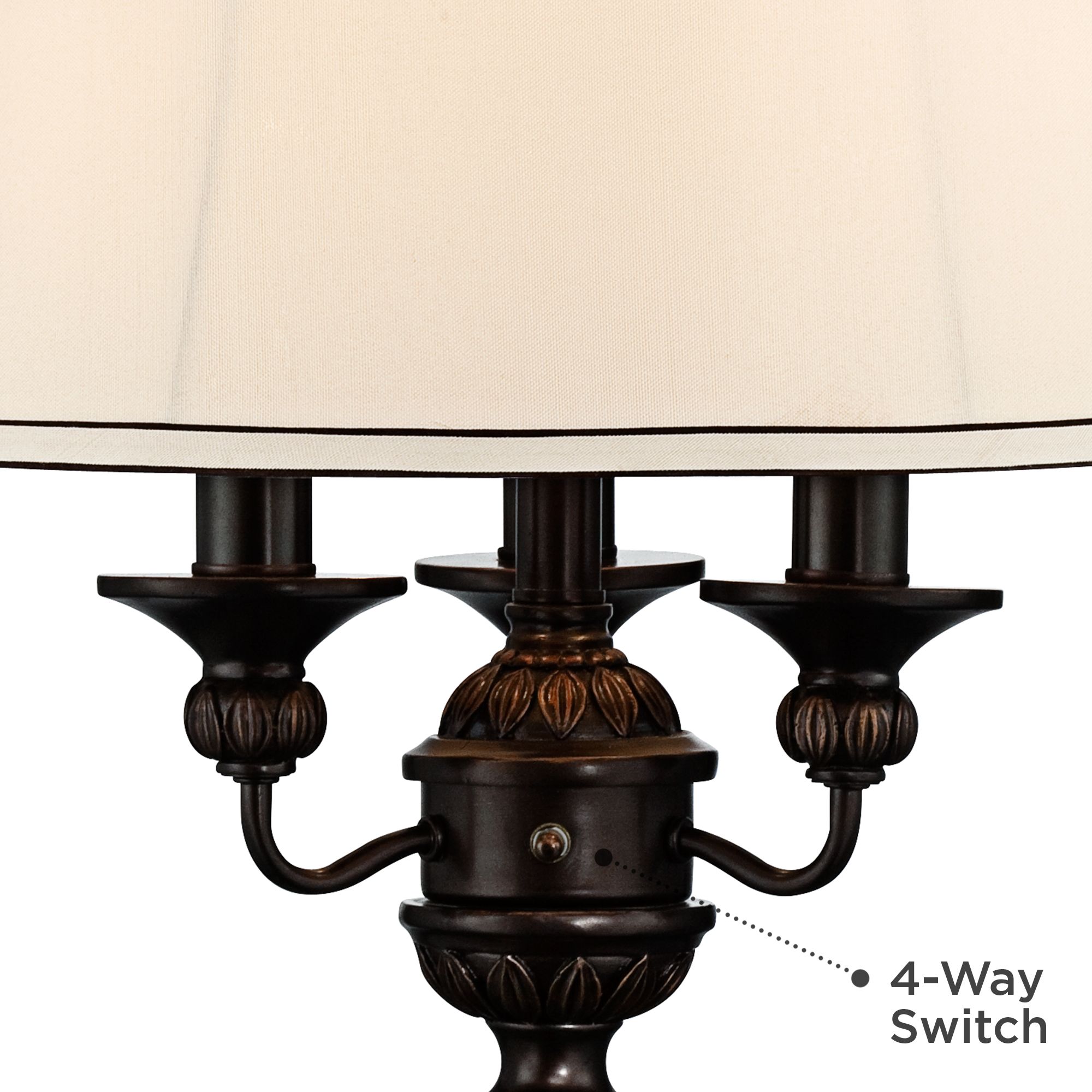 Image 5 Regency Hill Mulholland 37" High Traditional Tall Buffet Table Lamp more views