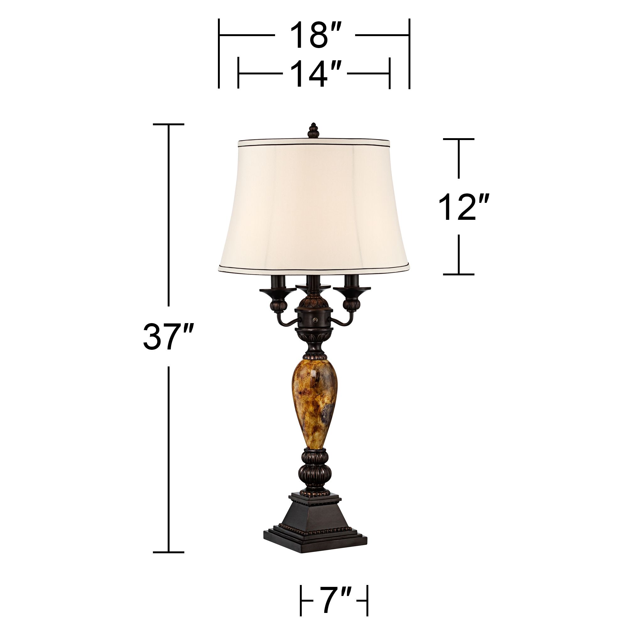 Regency Hill Mulholland 37" High Traditional Tall Buffet Table Lamp