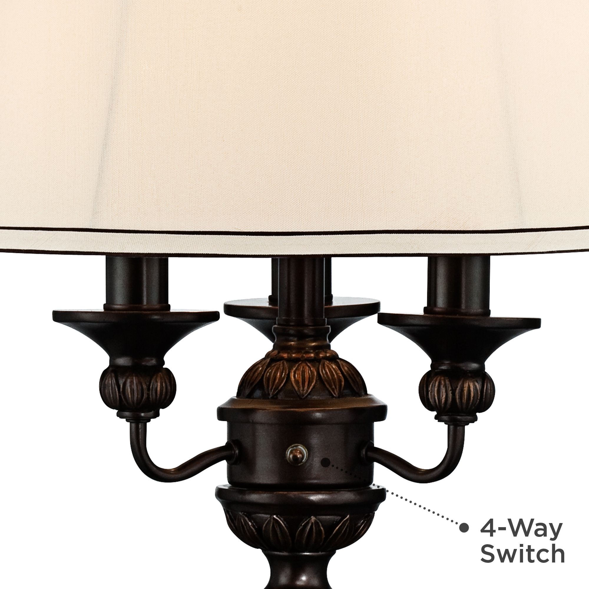 Image 3 Regency Hill Mulholland 37" Traditional Lamp with Table Top Dimmer more views