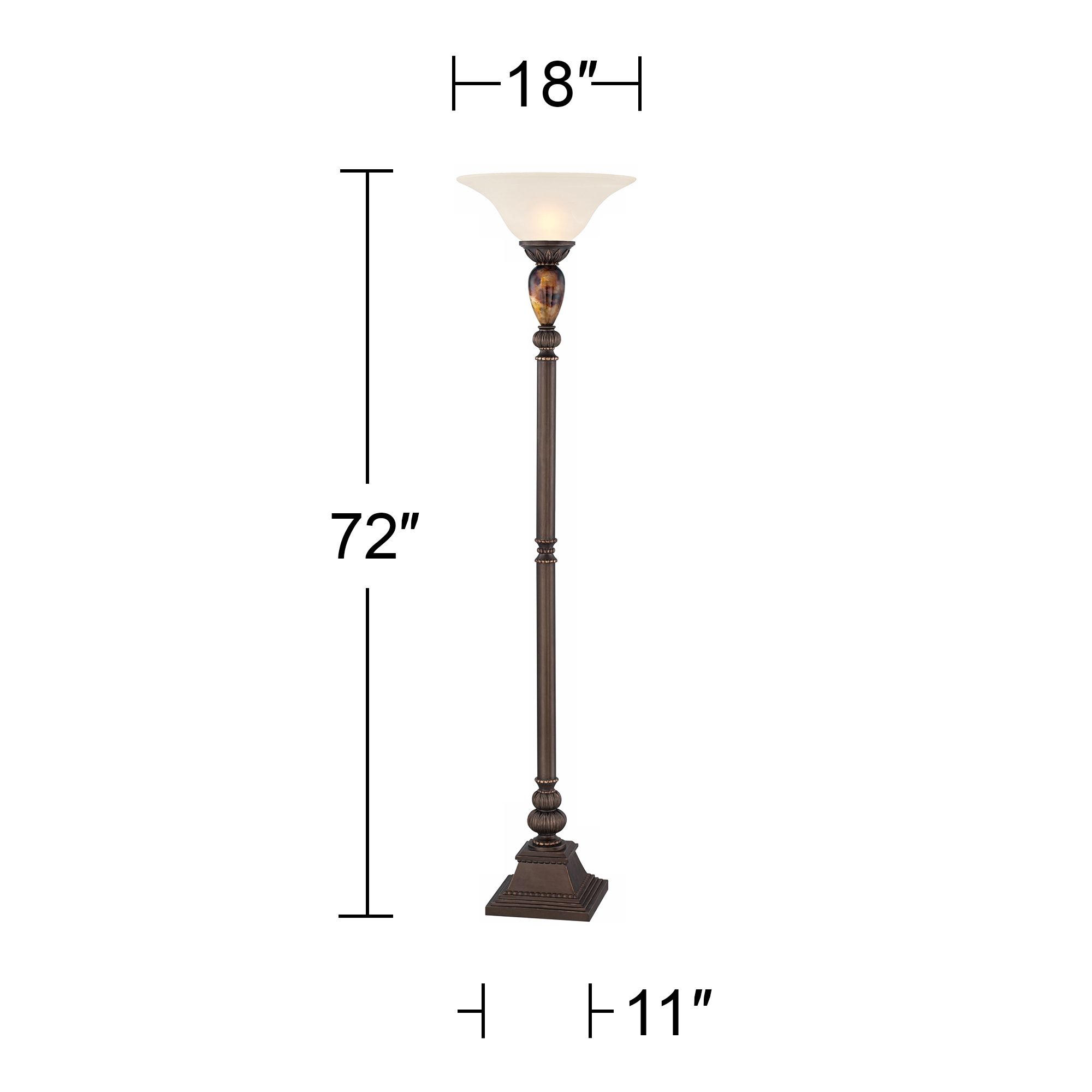Image 5 Regency Hill Mulholland 72" High Torchiere Floor Lamp more views