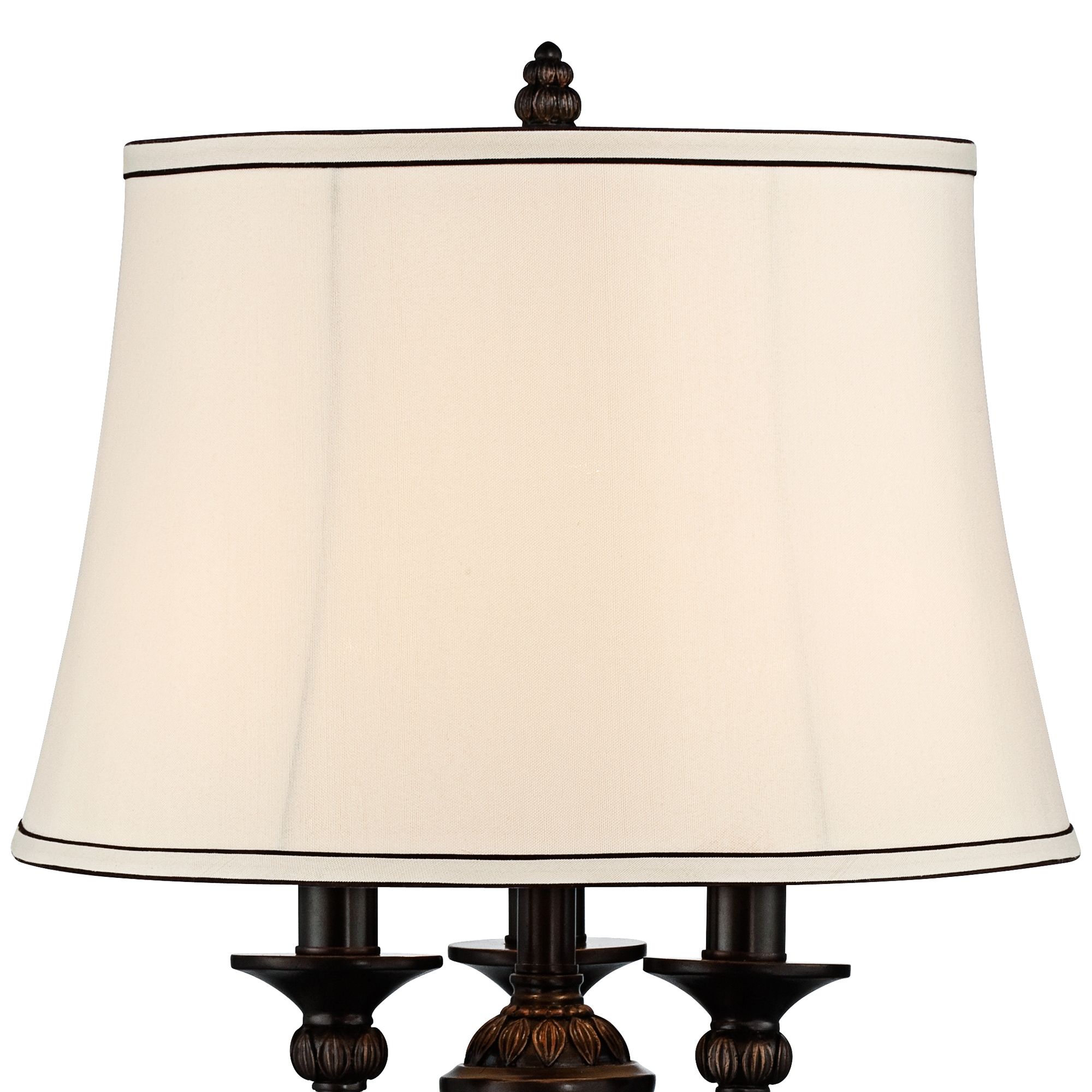 Image 3 Regency Hill Mulholland Traditional Table Lamp with USB Brown Dimmer Cord more views