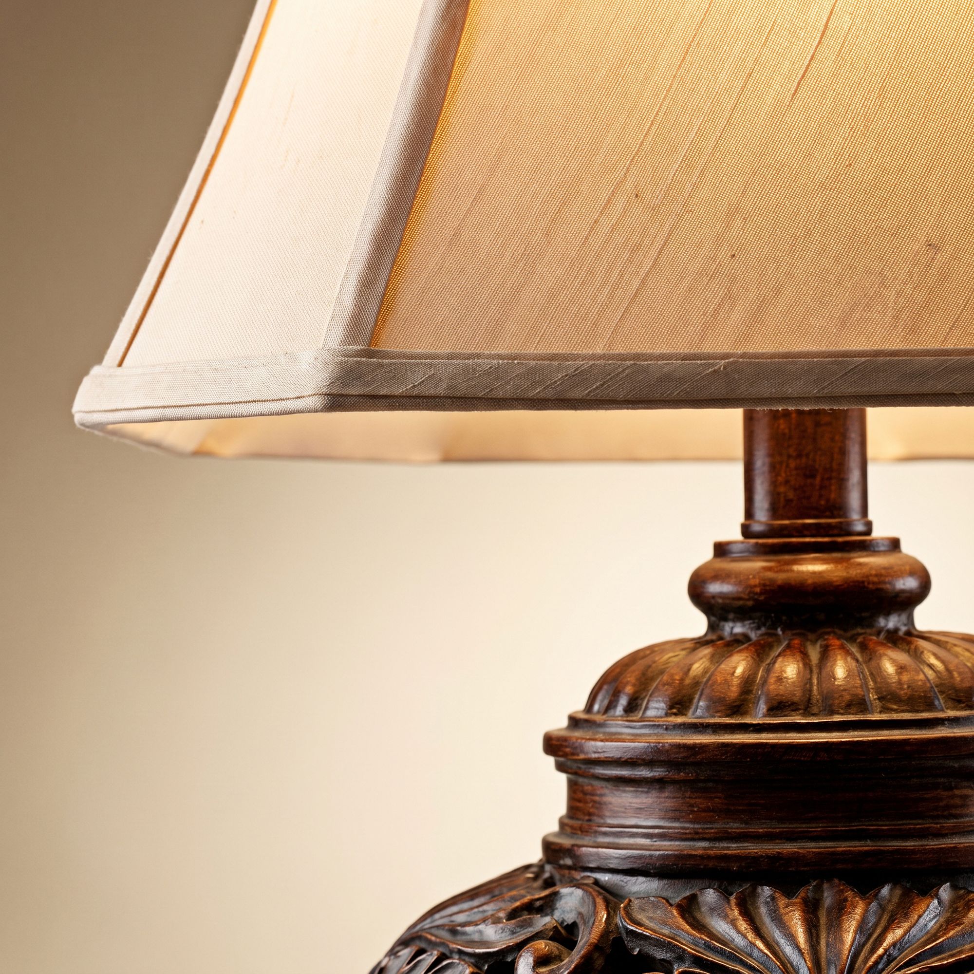 Image 4 Regency Hill Oak 32 1/2" Leafwork Traditional Table Lamps Set of 2 more views