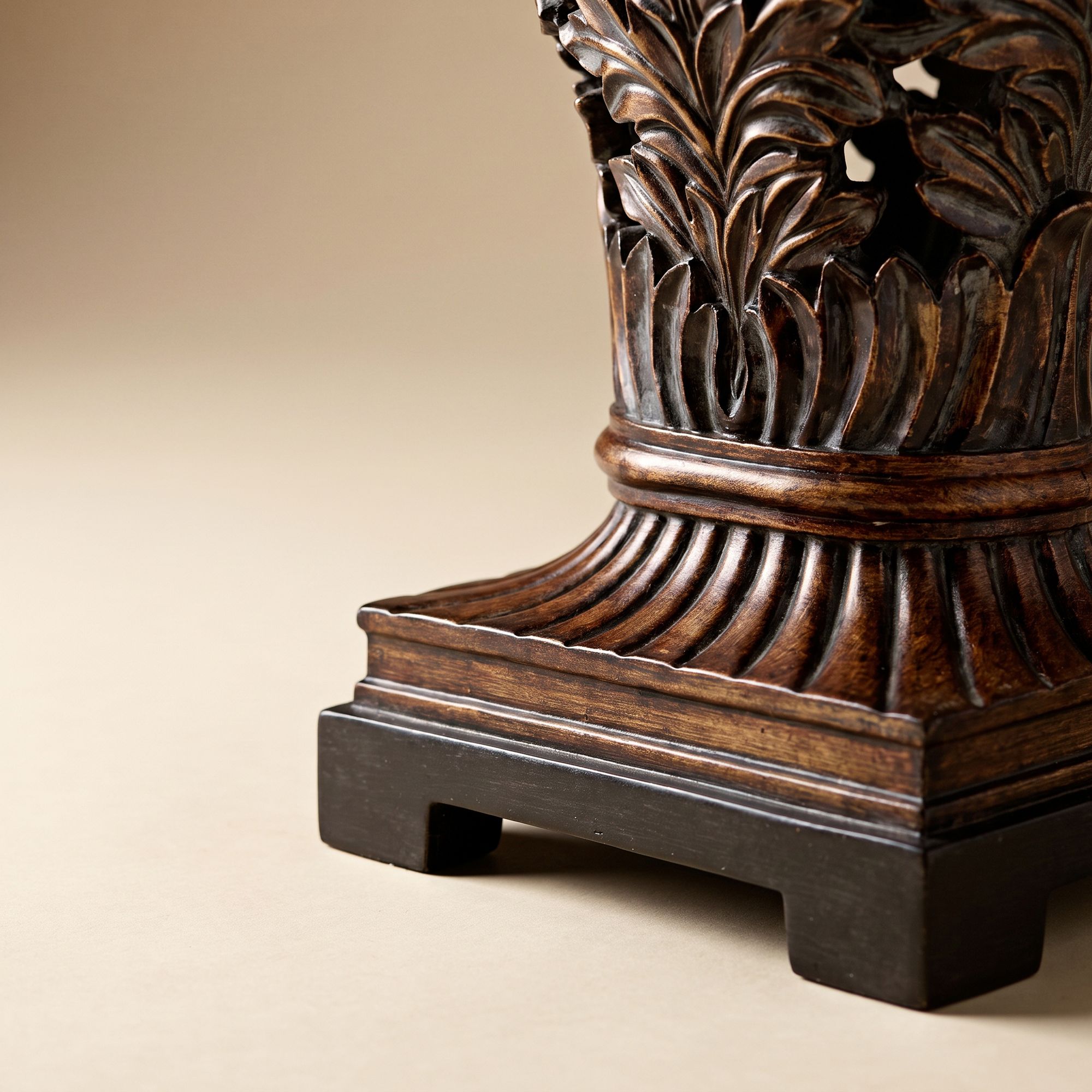 Image 5 Regency Hill Oak 32 1/2" Leafwork Traditional Table Lamps Set of 2 more views