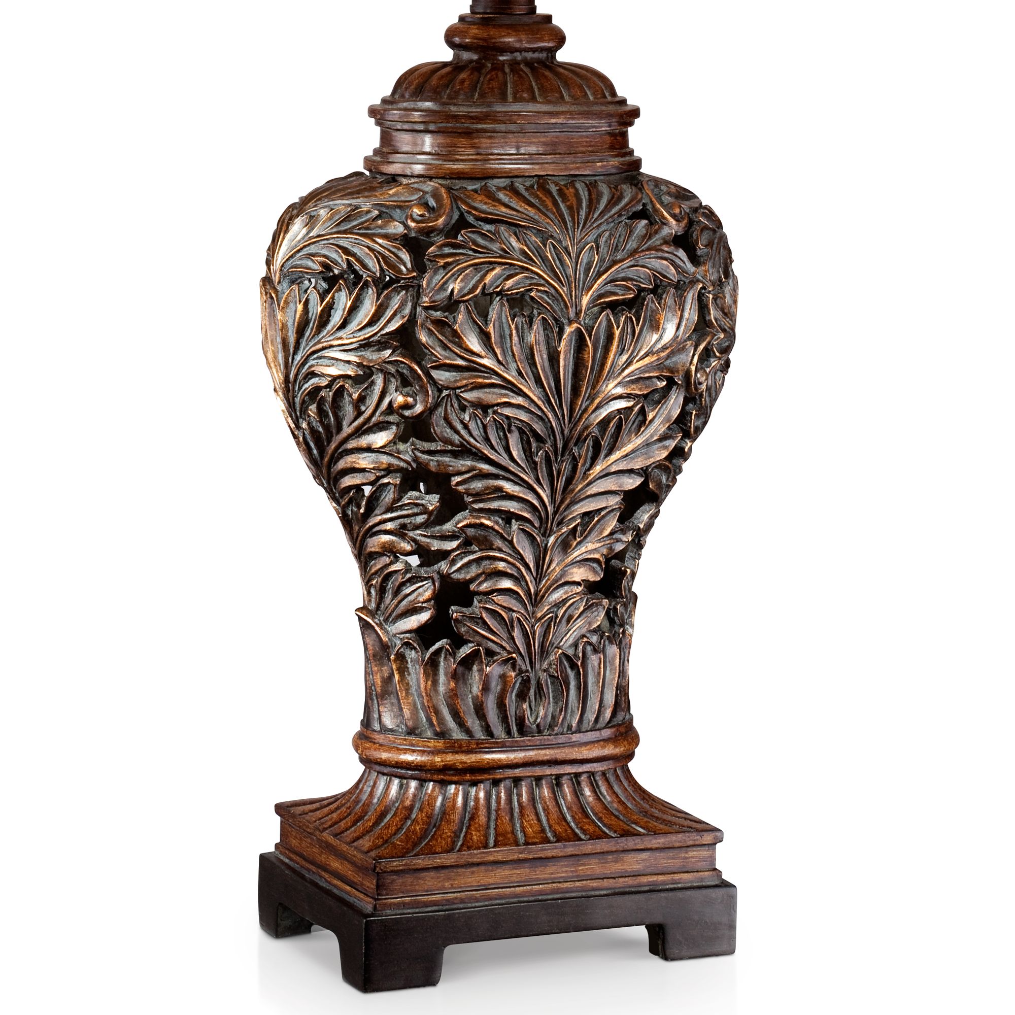 Image 5 Regency Hill Oak 32 1/2" Leafwork Traditional Table Lamps Set of 2 more views