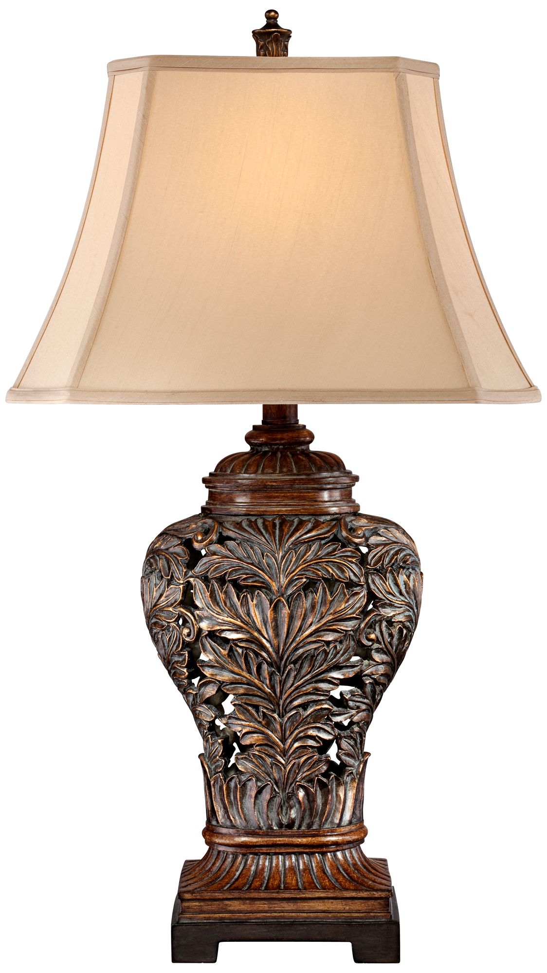 Image 6 Regency Hill Oak 32 1/2" Leafwork Traditional Table Lamps Set of 2 more views