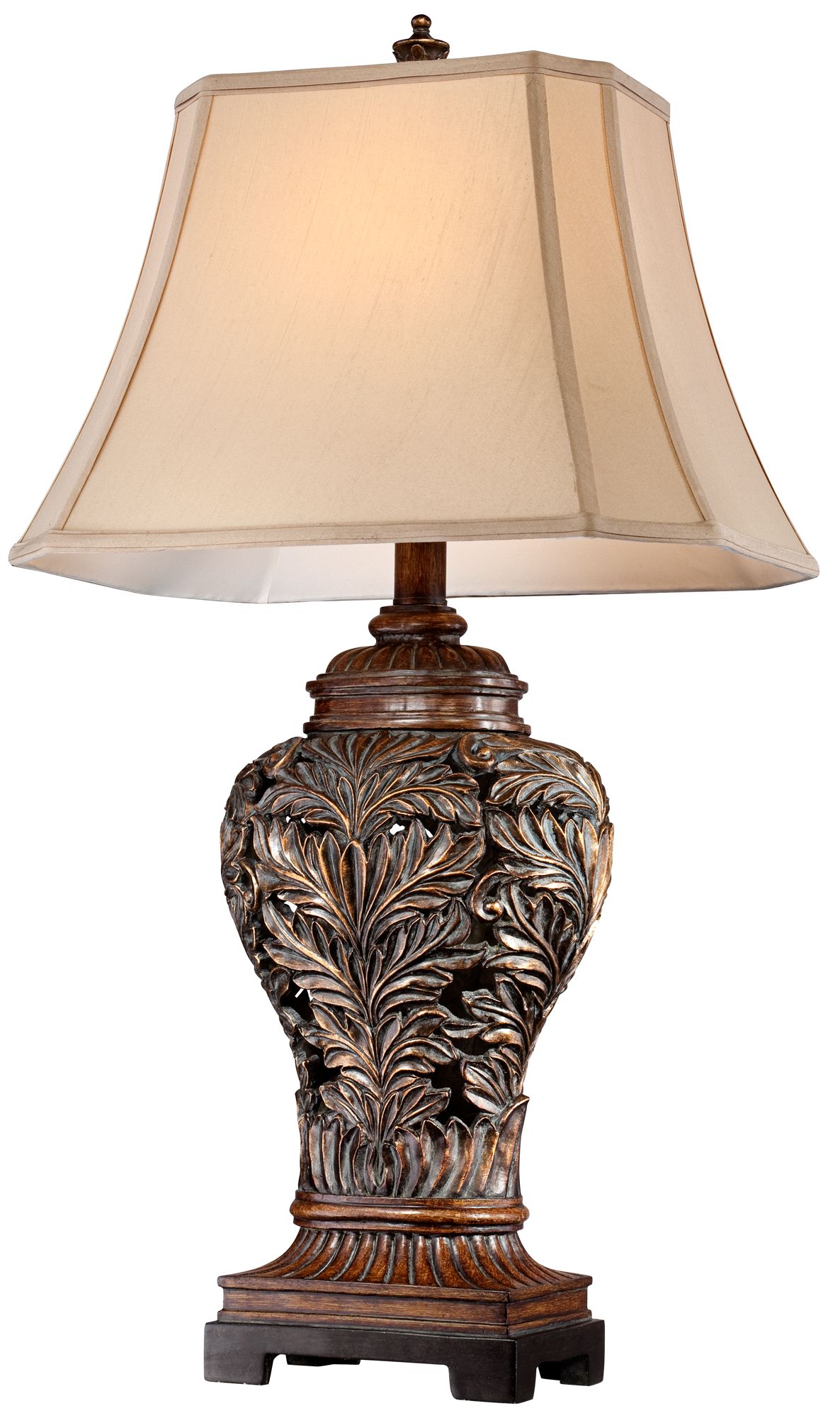 Image 7 Regency Hill Oak 32 1/2" Leafwork Traditional Table Lamps Set of 2 more views