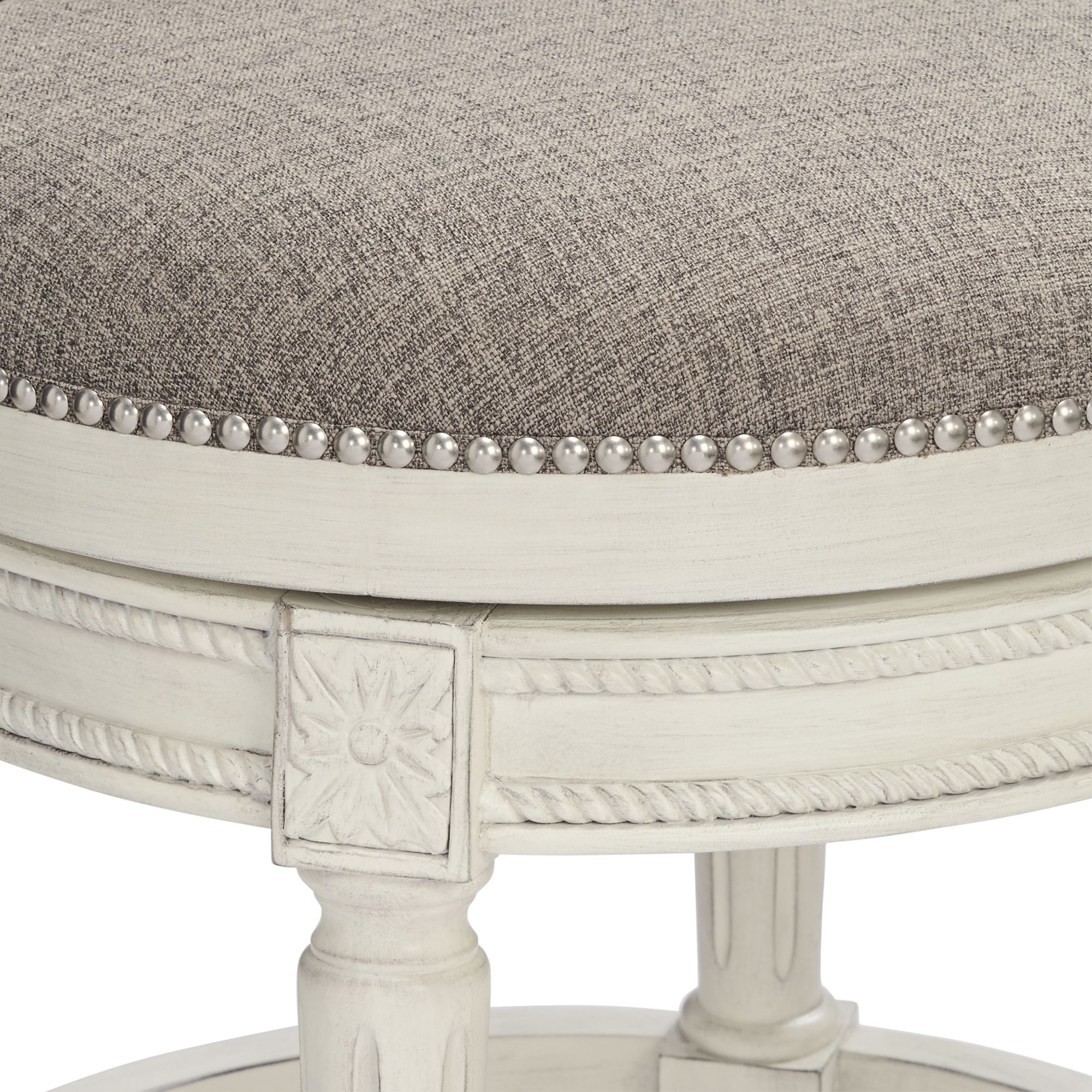 Image 5 Regency Hill Oliver 24 1/2" Pewter and White Swivel Counter Stool more views