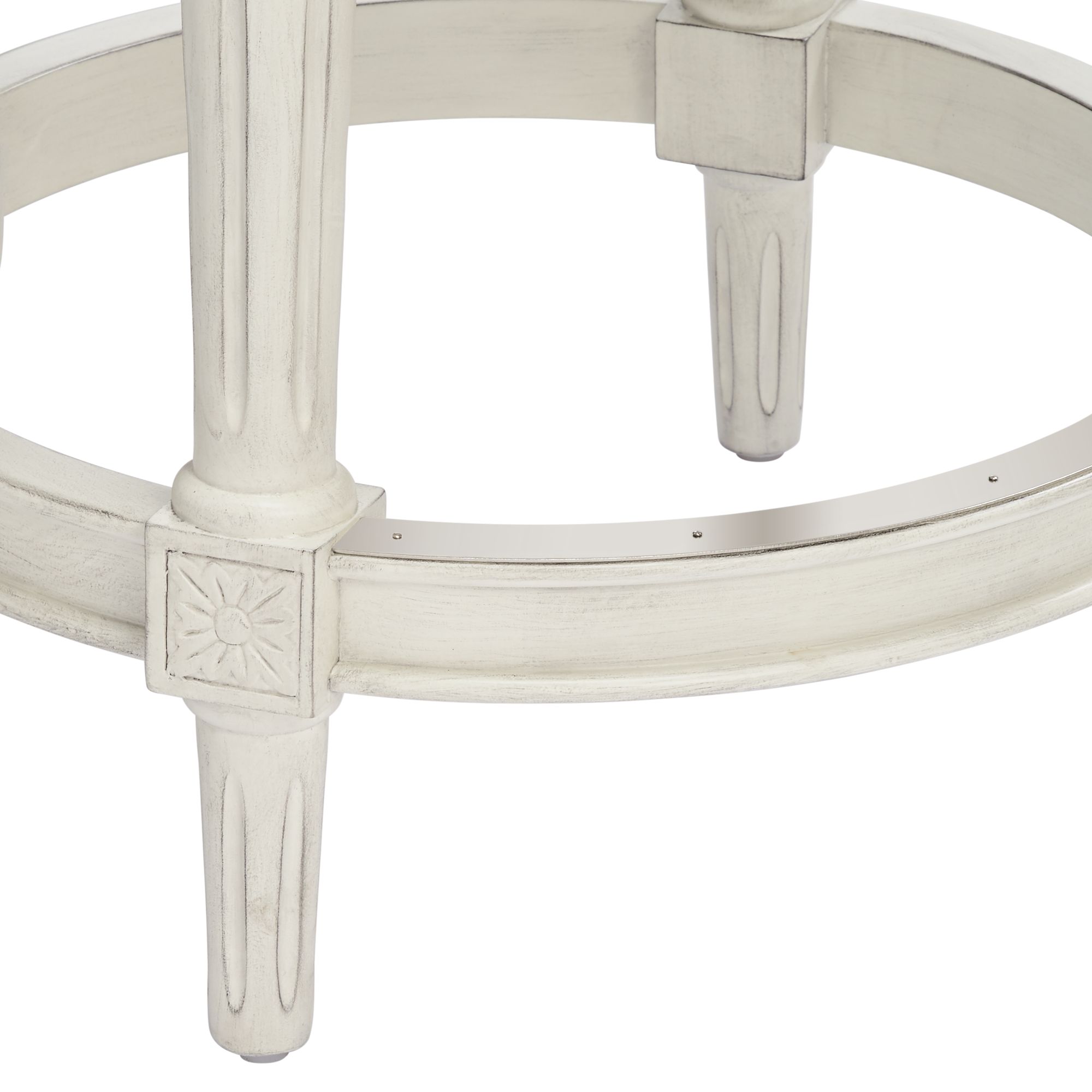 Image 6 Regency Hill Oliver 24 1/2" Pewter and White Swivel Counter Stool more views