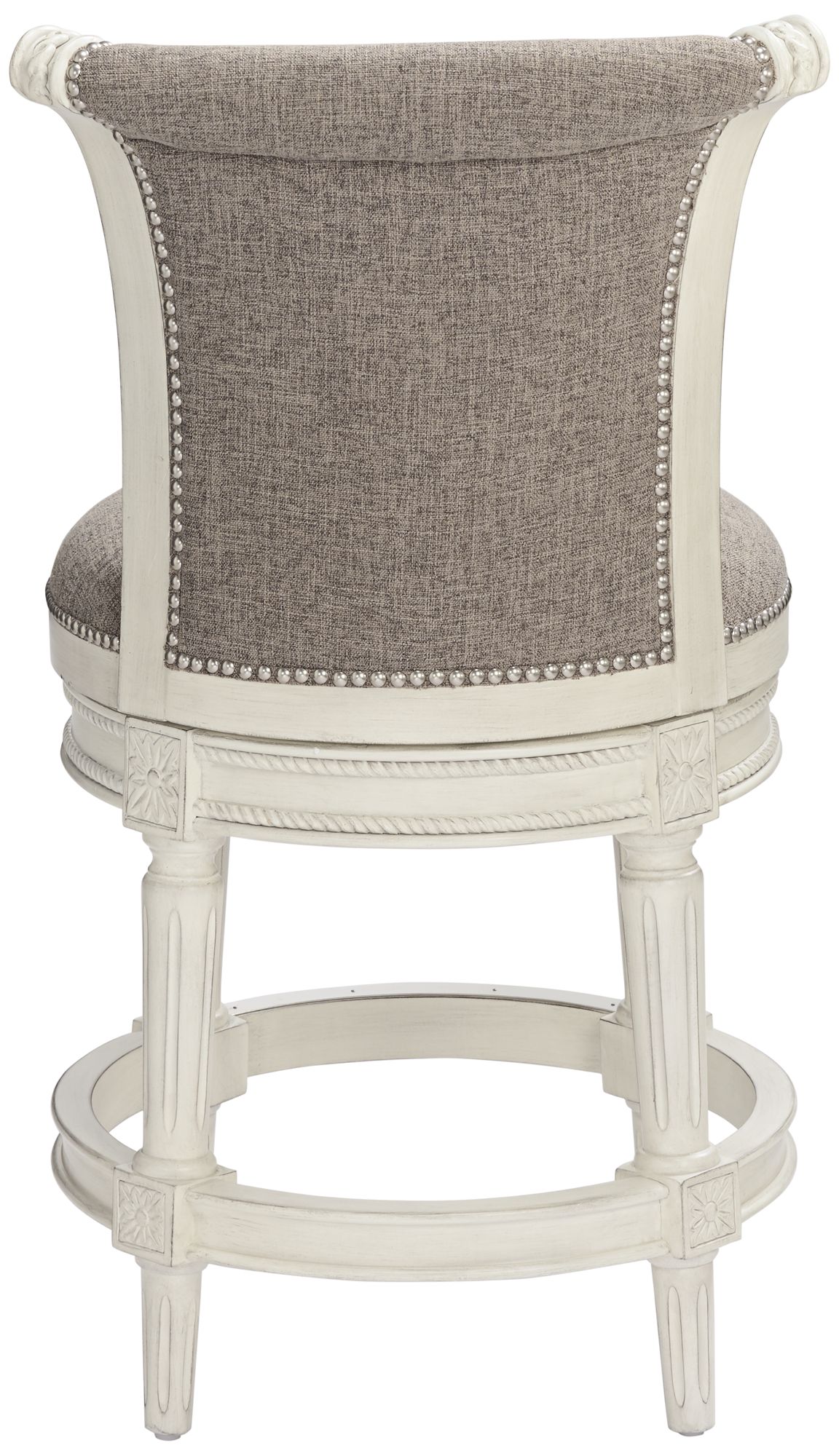 Regency Hill Oliver 24 1/2" Pewter and White Swivel Counter Stool in scene