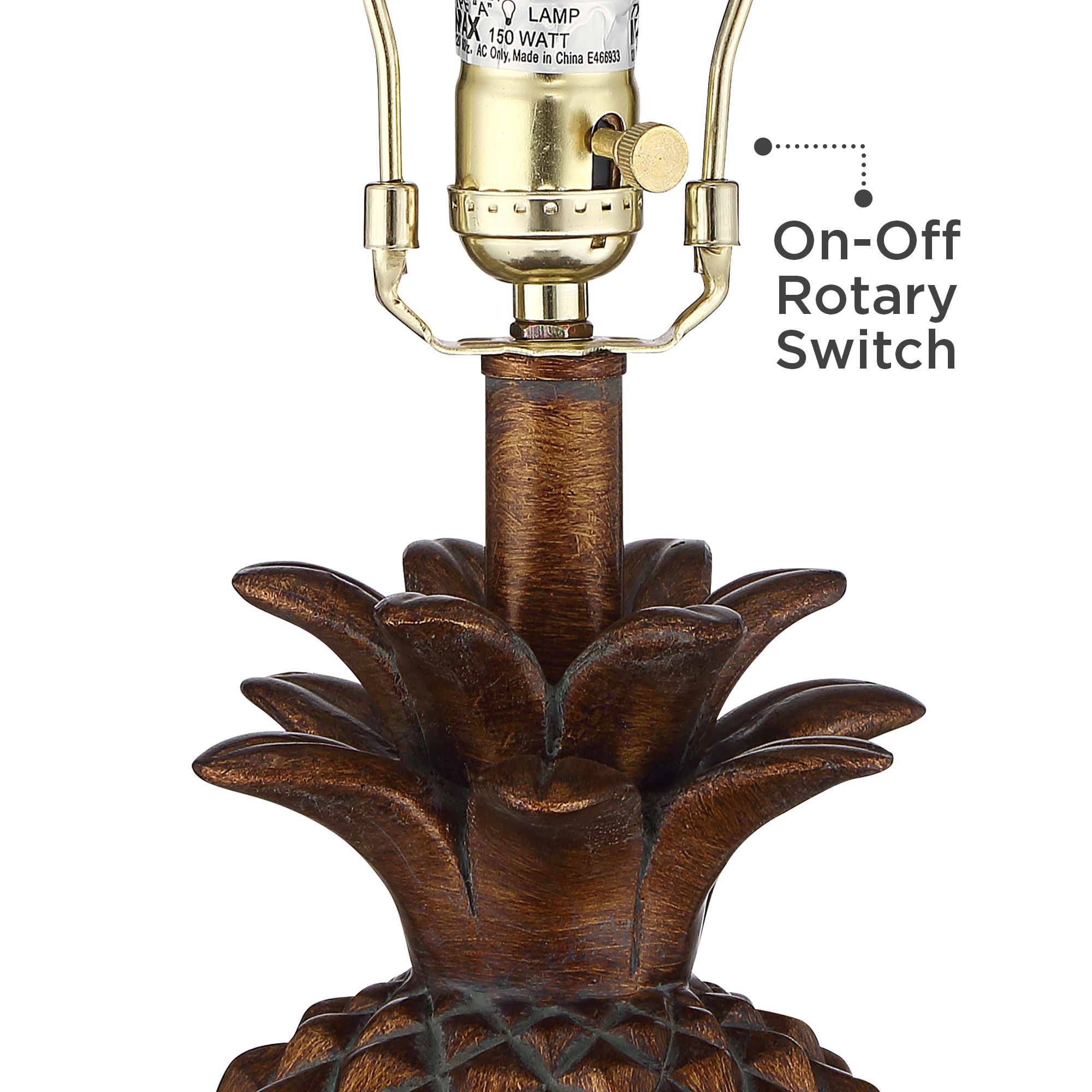 Thumbnail4 of Regency Hill Paget 23 3/4" Brown Pineapple Accent Table Lamp more views