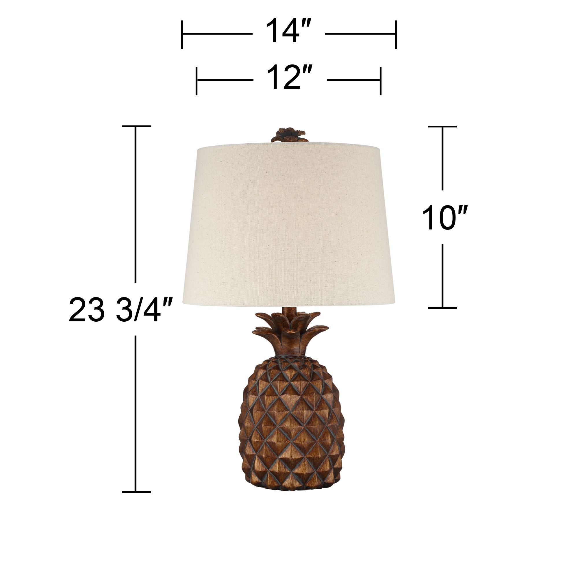 Regency Hill Paget 23 3/4" Brown Pineapple Accent Table Lamp