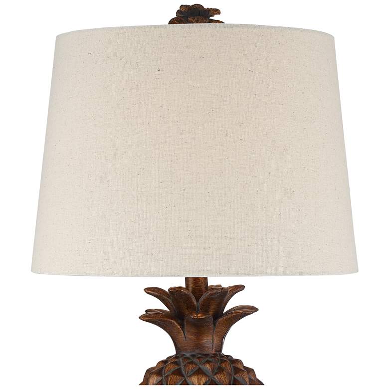 Image 3 Regency Hill Paget 23 3/4" Brown Pineapple Accent Table Lamp more views