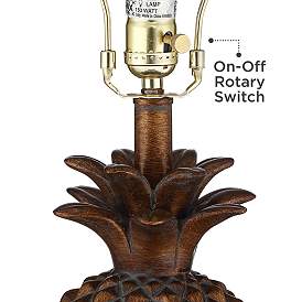 Image4 of Regency Hill Paget 23 3/4" Brown Pineapple Accent Table Lamp more views