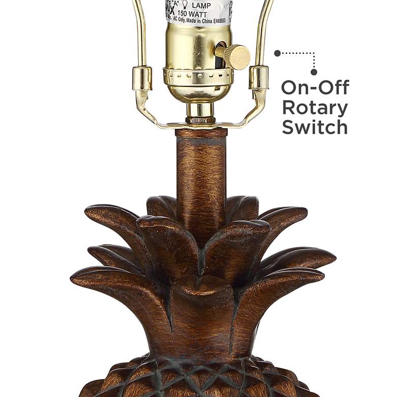 Image 4 Regency Hill Paget 23 3/4" Brown Pineapple Accent Table Lamp more views