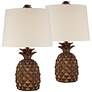 Regency Hill Paget 23 3/4" Brown Pineapple Accent Table Lamps Set of 2