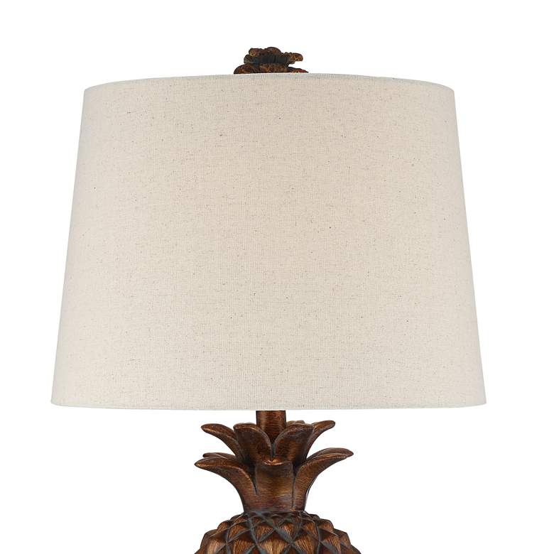 Image 3 Regency Hill Paget 23 3/4 inch Brown Pineapple Accent Table Lamps Set of 2 more views