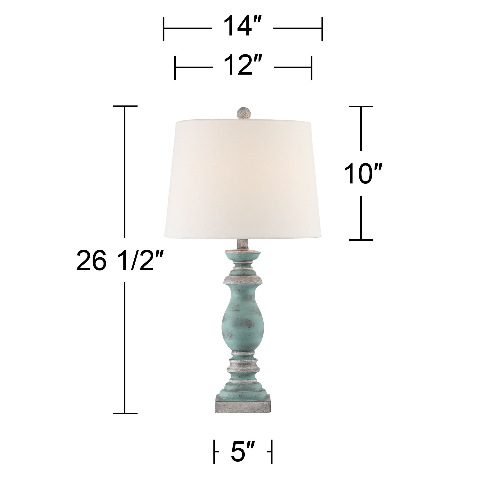 Regency Hill Patsy 26.5" Blue-Gray Table Lamps Set of 2 with Dimmers